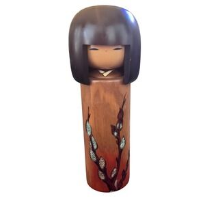 Vintage‎ Japanese Kokeshi Wood Doll Folk Art Signed 12" Usaboro Okamoto